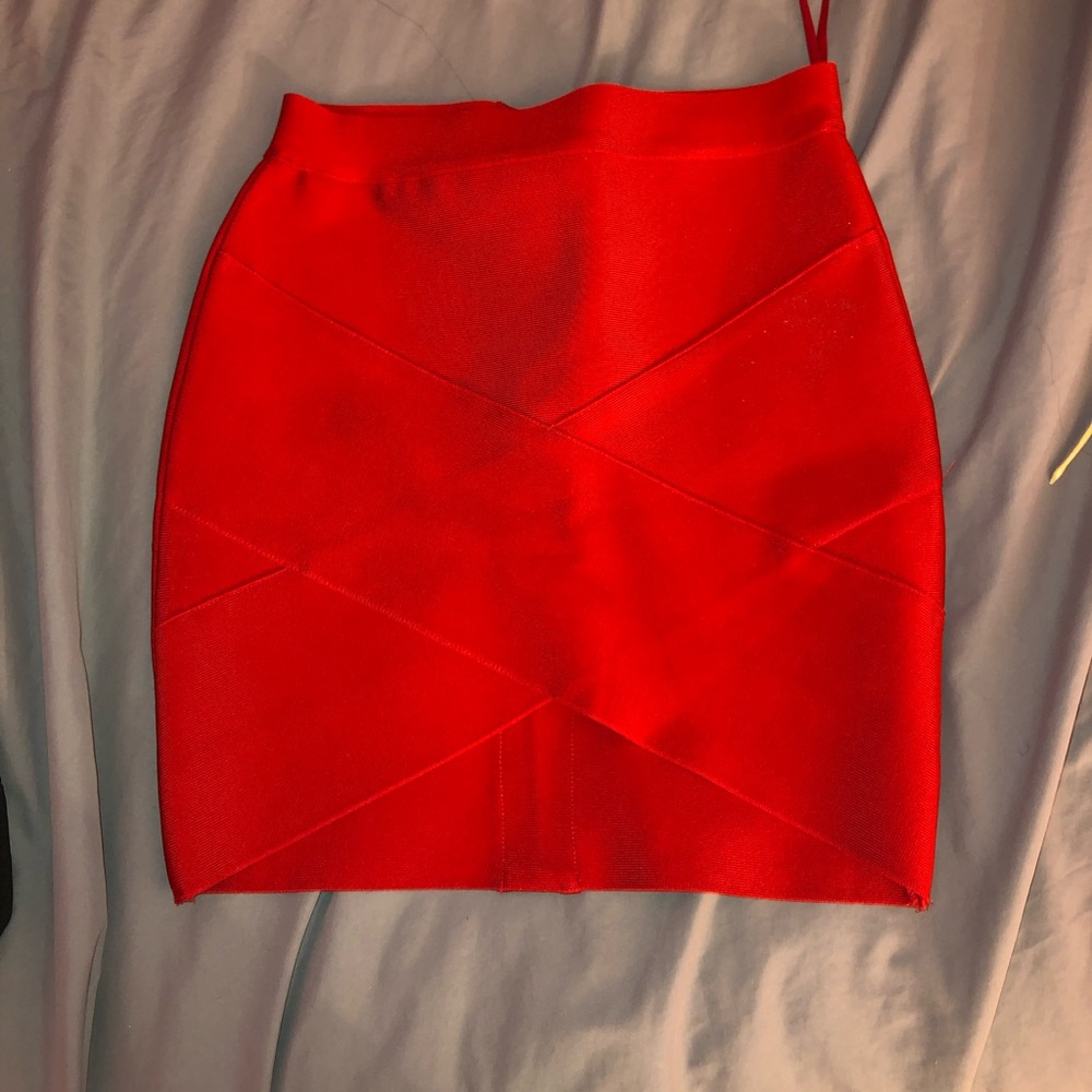 Hot Miami styles red bandage bodycon mini skirt